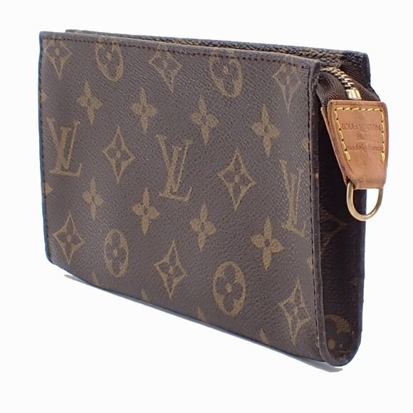 LOUIS VUITTON LV Logo Bucket GM Pouch Bag Monogram Leather Brown Gold 05CA007 - Picture 15 of 16